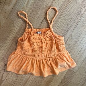 Orange Smocked Tank Top